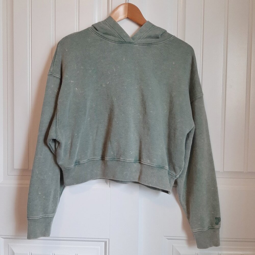 Victoria's Secret PINK Green Cropped Hoodie XS